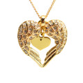 Blank Personalised Angels Heart Necklace with Heart Insert