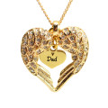 Personalised Angels Heart Necklace with Heart Insert