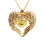 Personalised Angels Heart Necklace with Heart Insert - 18ct Gold Plated