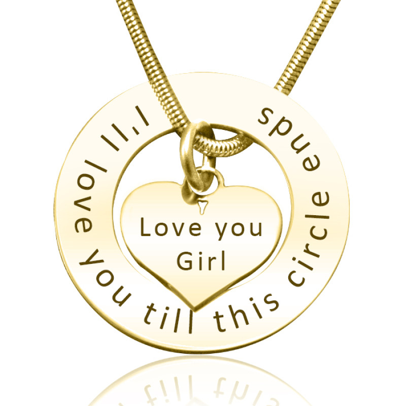 Personalised Circle My Heart Necklace - 18ct Gold Plated Personalised Circle My Heart Necklace in a gold finish