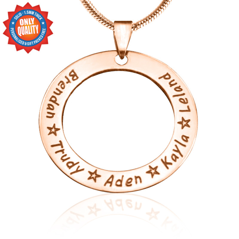 Personalised Circle of Trust Necklace in 18ct rose gold plating