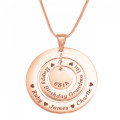 Personalised Circles of Love Necklace in rose gold plated finish