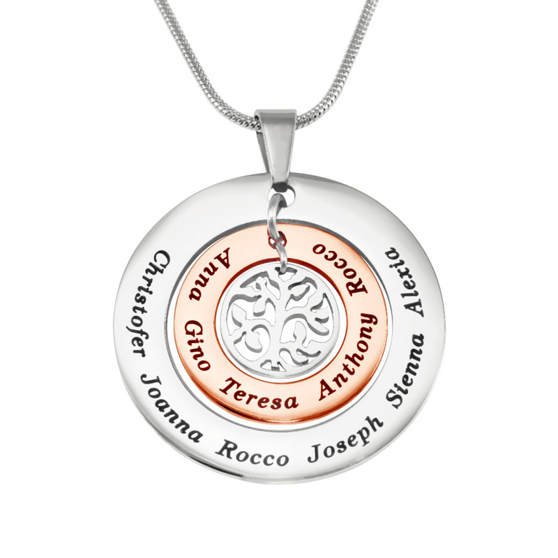 Personalised Circles of Love Tree Necklace Personalised Circles of Love Tree necklace in rose gold and silver tones