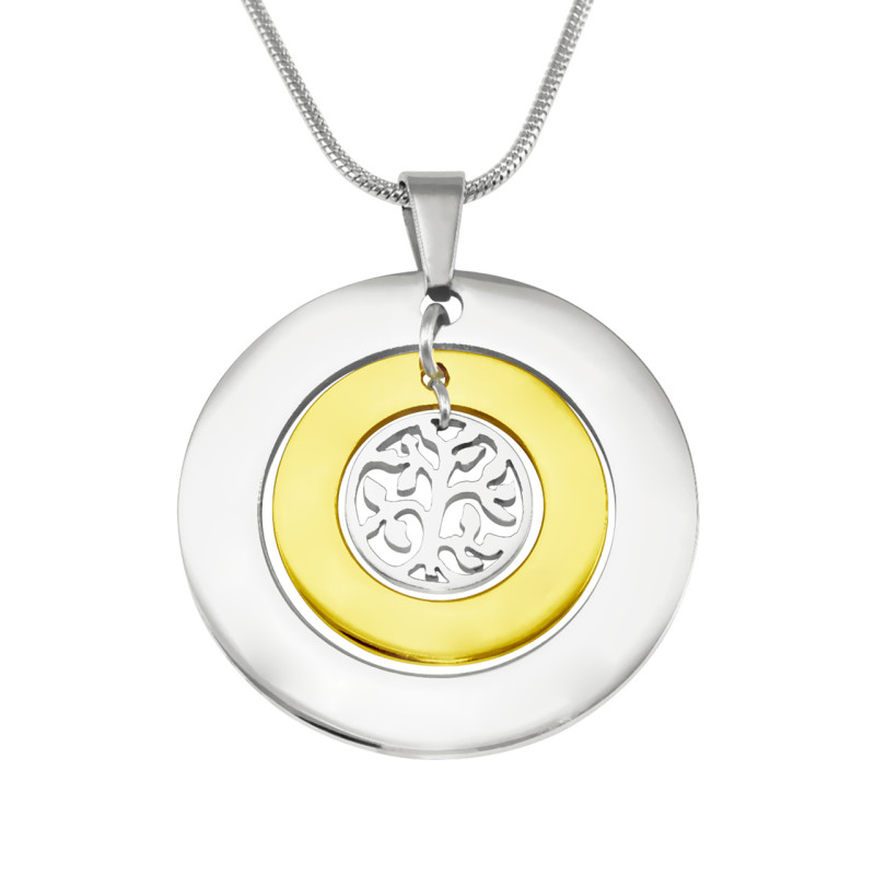 Personalised Circles of Love Tree Necklace Personalised Circles of Love Tree two-tone gold and silver necklace