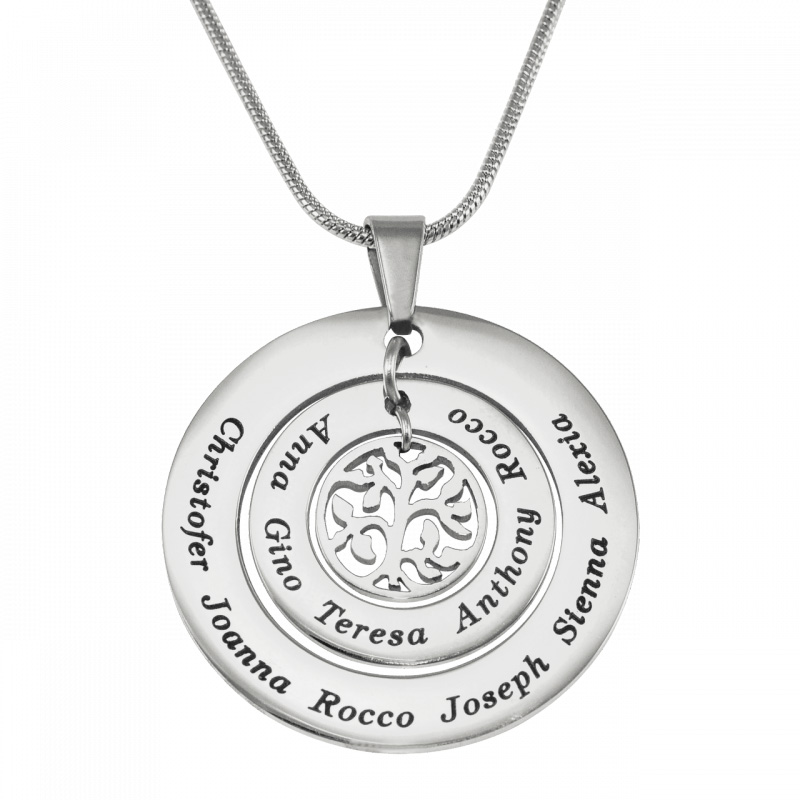 Personalised Circles of Love Tree Necklace - Silver Personalised Circles of Love Tree Necklace in silver