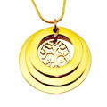 Personalised Family Triple Love Gold Pendant Personalised Family Triple Love gold family tree pendant