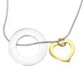 Two-Tone Heart Washer Necklace Two-tone heart washer necklace product view
