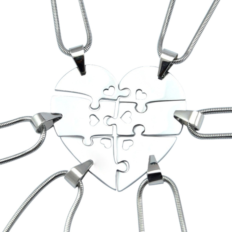 Personalised Hexa Heart Puzzle Necklace Personalised Hexa Heart Puzzle Necklace with six connecting pendants
