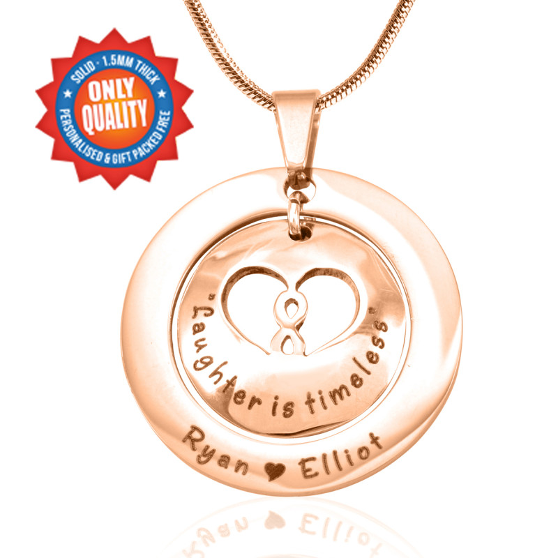 Personalised Infinity Dome Necklace in rose gold colour