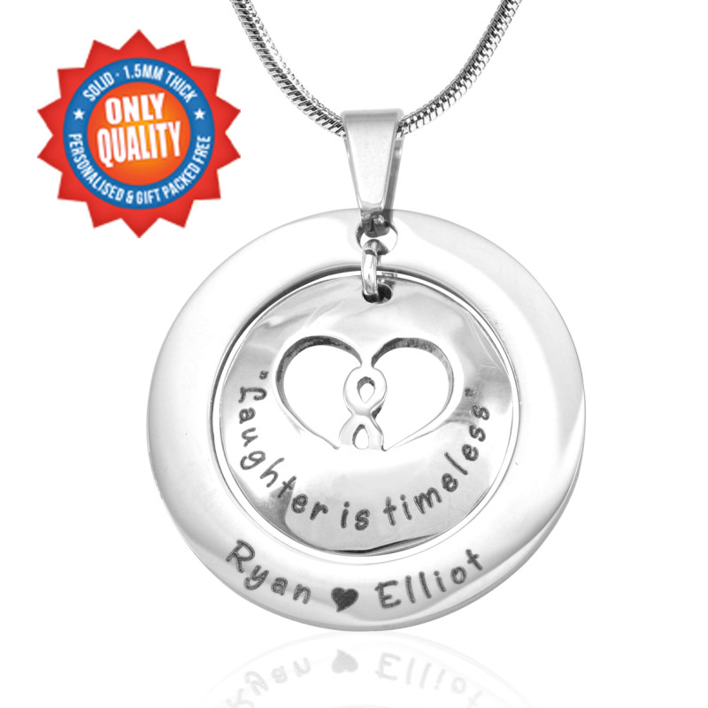 Personalised Infinity Dome Necklace in sterling silver