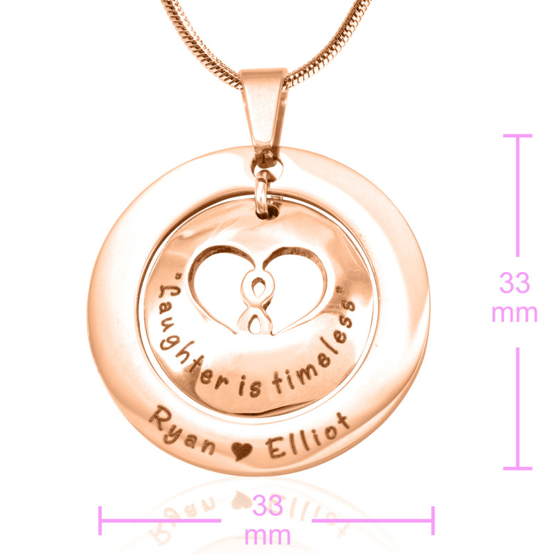 Measurement view of the Personalised Infinity Dome Necklace