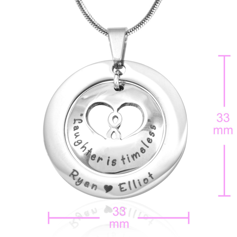 Personalised Infinity Dome Necklace measurement guide