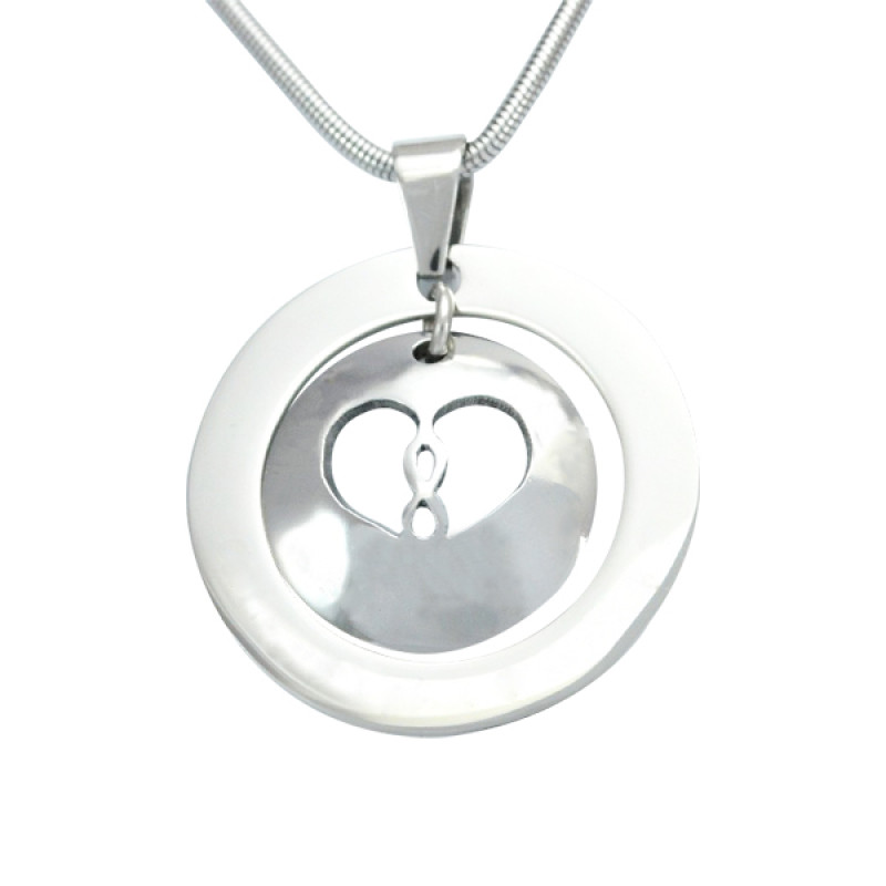 Personalised Infinity Dome Necklace in silver
