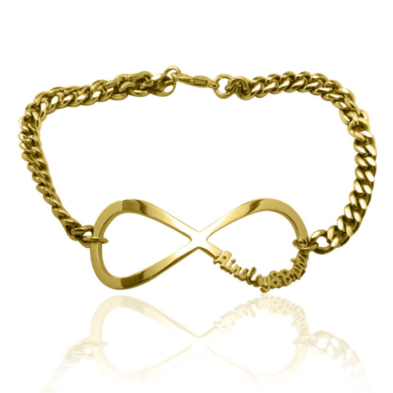 Personalised Infinity Name Bracelet/Anklet - 18ct Gold Plated Personalised infinity name bracelet or anklet in an 18ct gold plated finish