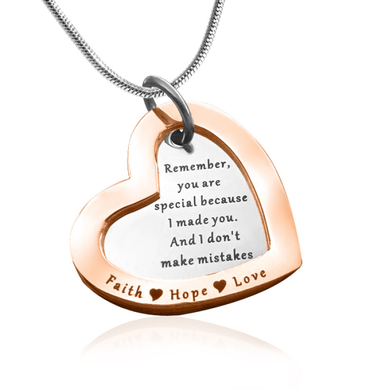 Rose Gold Love Forever Necklace Personalised Love Forever heart necklace in rose gold tones