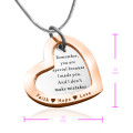 Rose Gold Pendant Size Guide Size guide for the rose gold Love Forever pendant