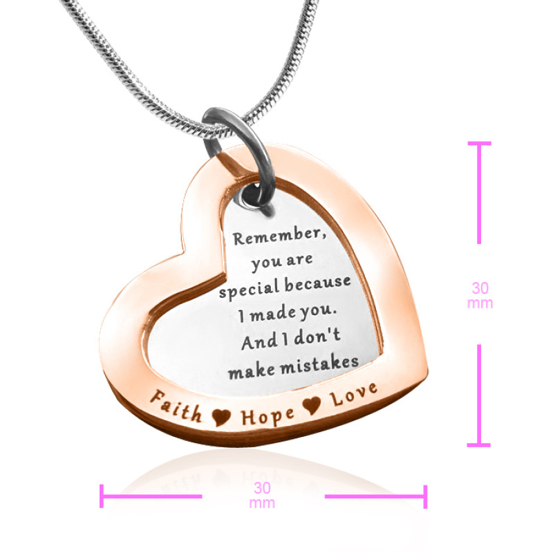Rose Gold Pendant Size Guide Size guide for the rose gold Love Forever pendant