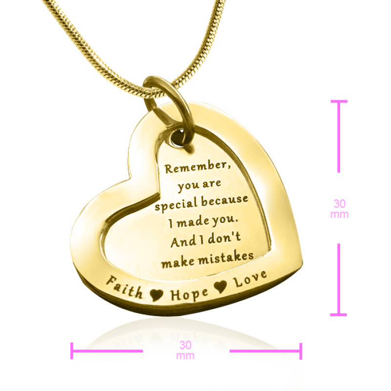 Size image for the gold Love Forever pendant