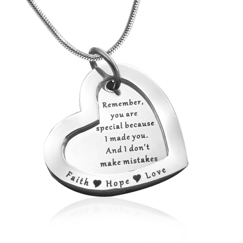 Personalised Love Forever Sterling Silver Heart Necklace Personalised Love Forever sterling silver heart necklace