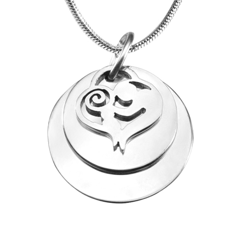 Personalised mother's double disc necklace in sterling silver