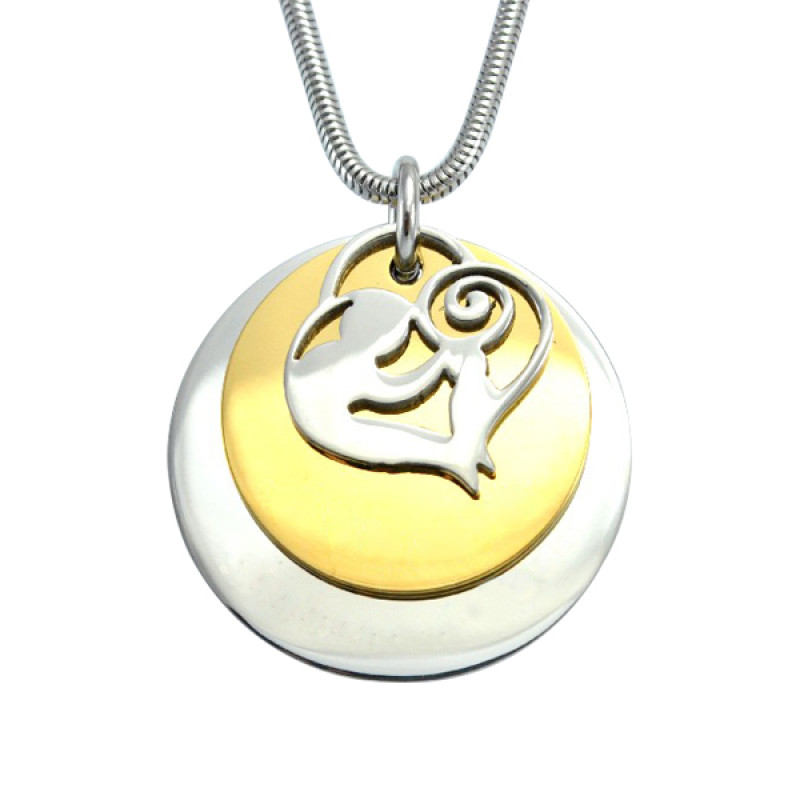 Personalised mother’s double-disc two-tone necklace