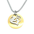 Mother’s Disc Two-Tone Necklace Personalised mother’s disc single necklace in two-tone gold and silver