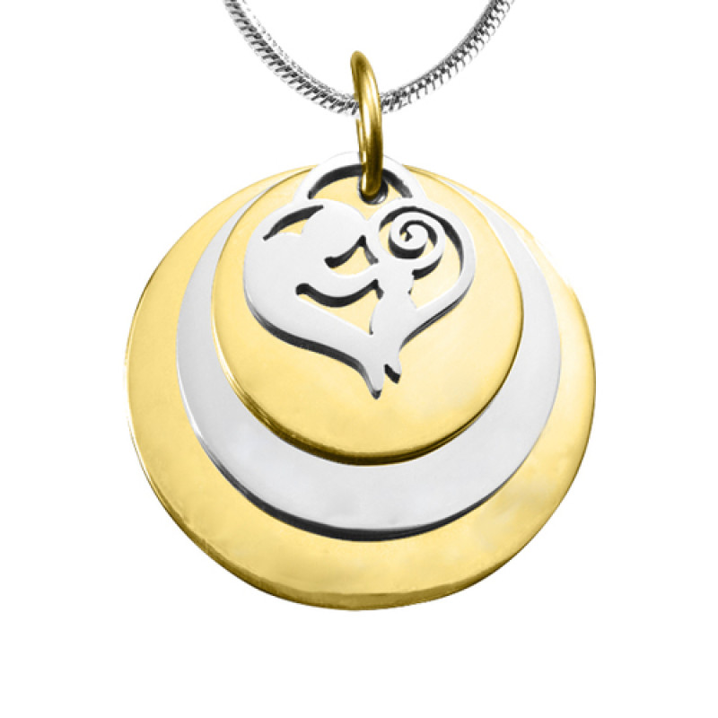 Personalised triple mother's disc necklace