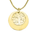 My Family Tree Single Disc Gold Necklace Personalised My Family Tree single disc gold necklace
