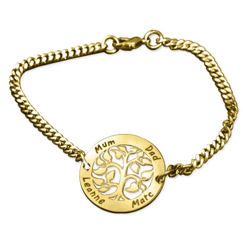 Personalised My Tree Bracelet - 18ct Gold Plated Personalised My Tree Bracelet in 18ct gold plating