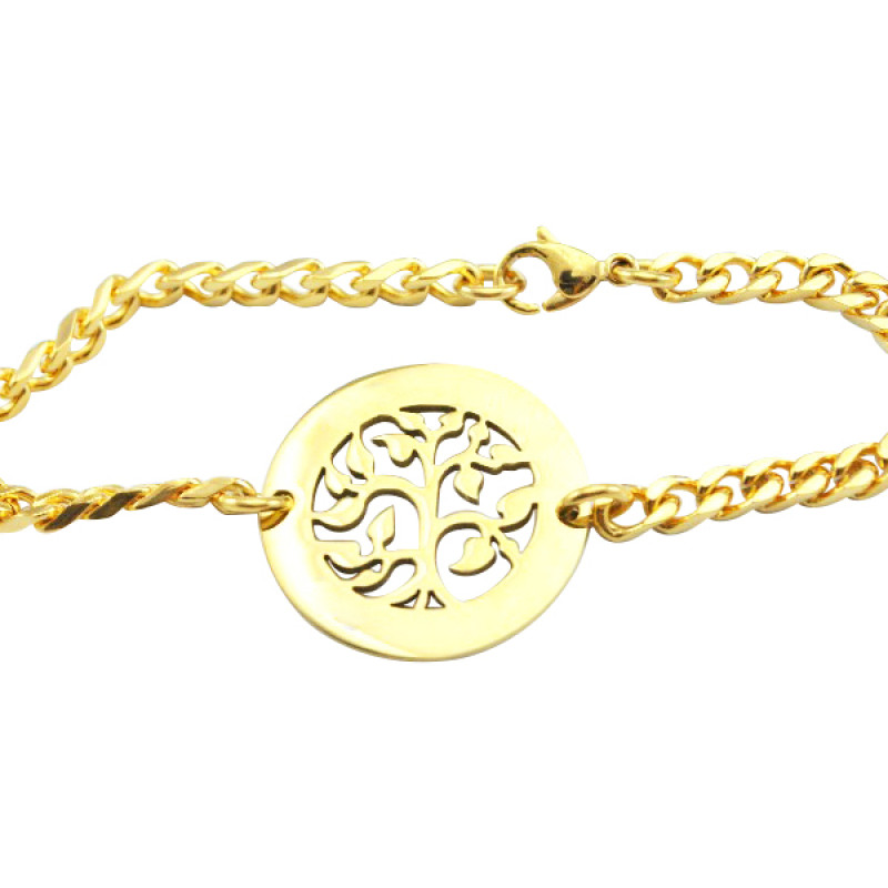 Personalised My Tree Bracelet Gold Personalised My Tree Bracelet in gold