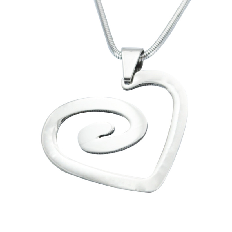 Personalised Swirls of My Heart Necklace - Sterling Silver Personalised Swirls of My Heart Necklace in sterling silver