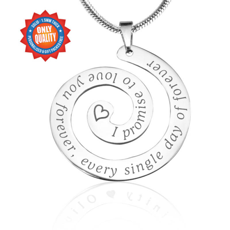 Promise Swirl pendant with a forever-love inscription