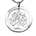 Tree of My Life Washer Necklace in Silver Personalised Tree of My Life washer necklace in silver