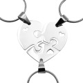 Personalised Triple Heart Puzzle Necklace Set Three personalised heart puzzle pendants that connect to form a heart