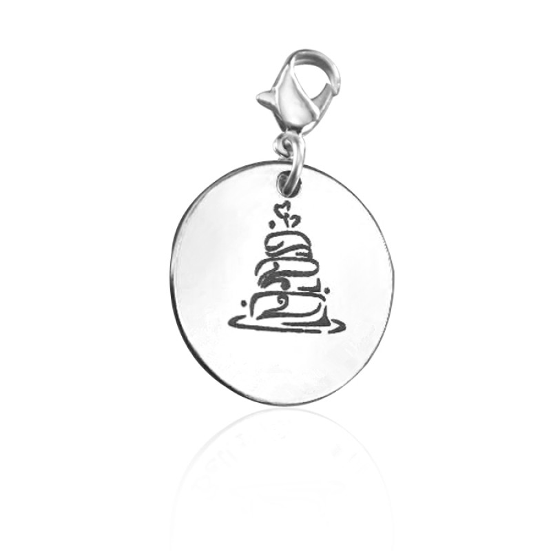 Personalised Wedding Cake Charm Personalised wedding cake charm in handmade jewellery