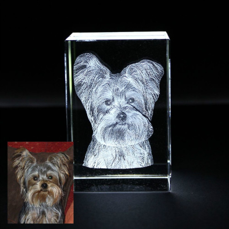 Dog Photo Engraved Crystal Crystal with dog photo engraving