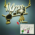 Custom kids' drawing necklace example