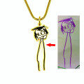 Custom kids' drawing necklace example