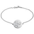 Custom Handwriting Disc Bracelet Custom engraved handwriting disc bracelet with a Rolo chain