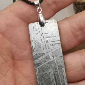Silver Tipped Meteorite Necklace