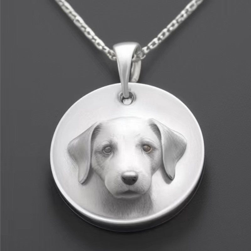 Personalised Pet Photo Engraved Round Disc Necklace Personalised round disc pet photo engraved necklace