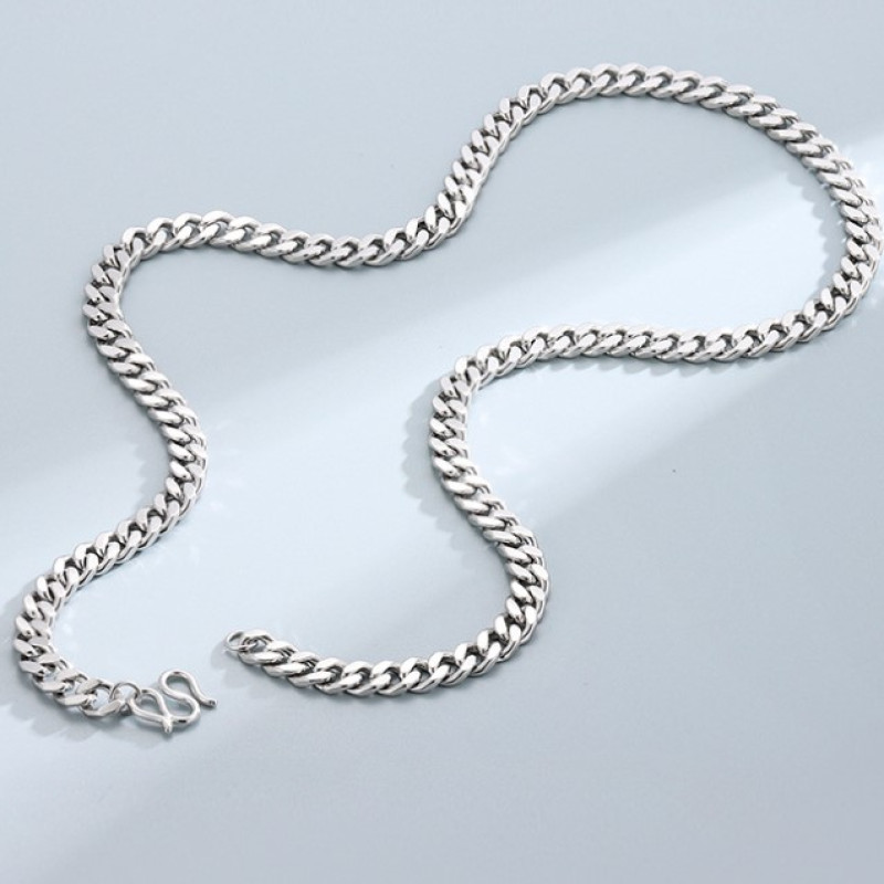 Sterling silver Cuban link chain necklace