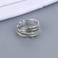 Adjustable Silver Plume Ring Adjustable silver plume feather ring
