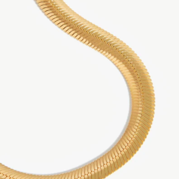 Gold Flat Snake Chain Necklace, Gold Fill Sterling Silver Choker