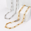 Adjustable long link chunky chain necklace in silver or gold colour