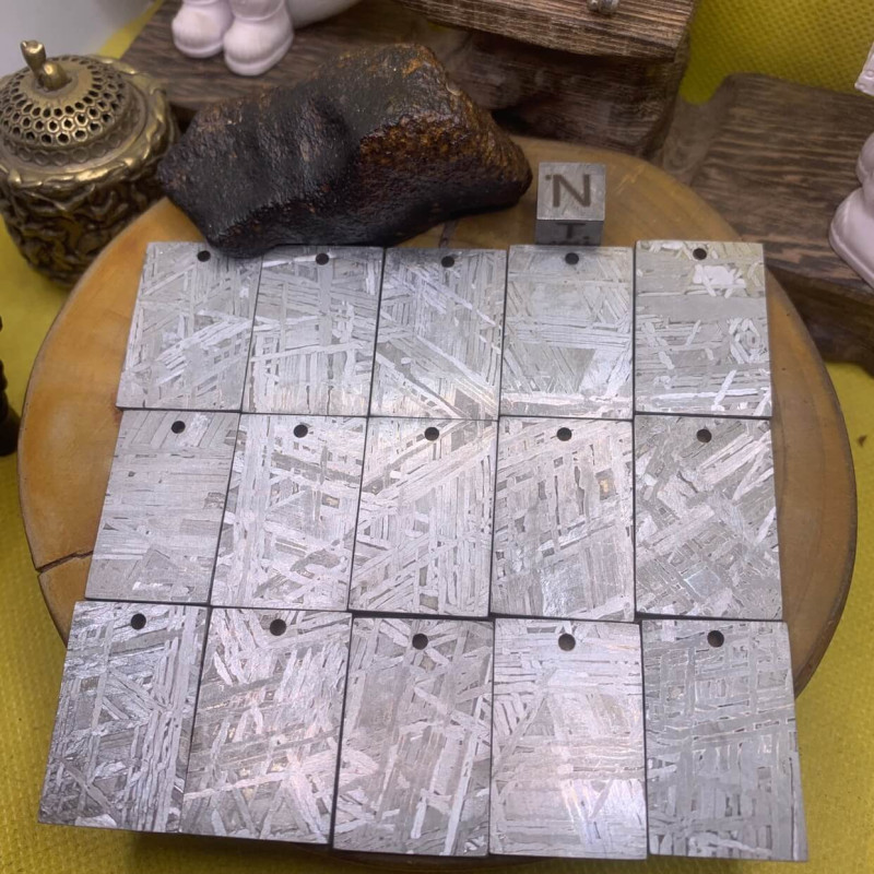 Silver tipped meteorite necklace product image