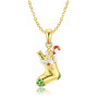Christmas Sock Pendant Gold Vermeil 925 Sterling Silver