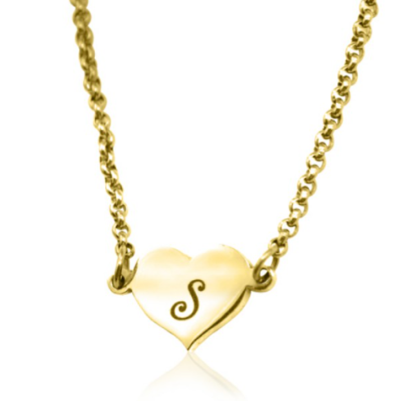 Personalised Precious Heart - 18ct Gold Plated Personalised Precious Heart jewellery