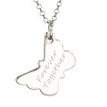 Butterfly Necklace Reverse Engraving Reverse of the butterfly hand and foot print necklace for engraving