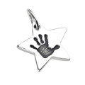 Sterling silver star pendant with a handprint impression